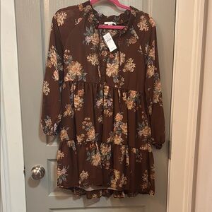 American Eagle Outfitters Brown Floral Dress
